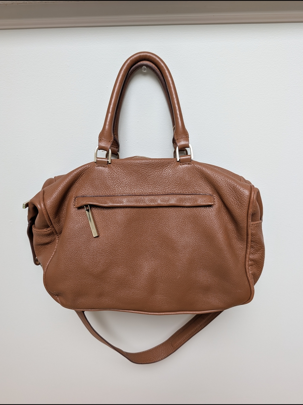 Danier Genuine Leather Cognac Brown Satchel Shoulder Bag Crossbody Purse